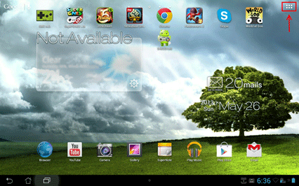Android Tablet Home Screen